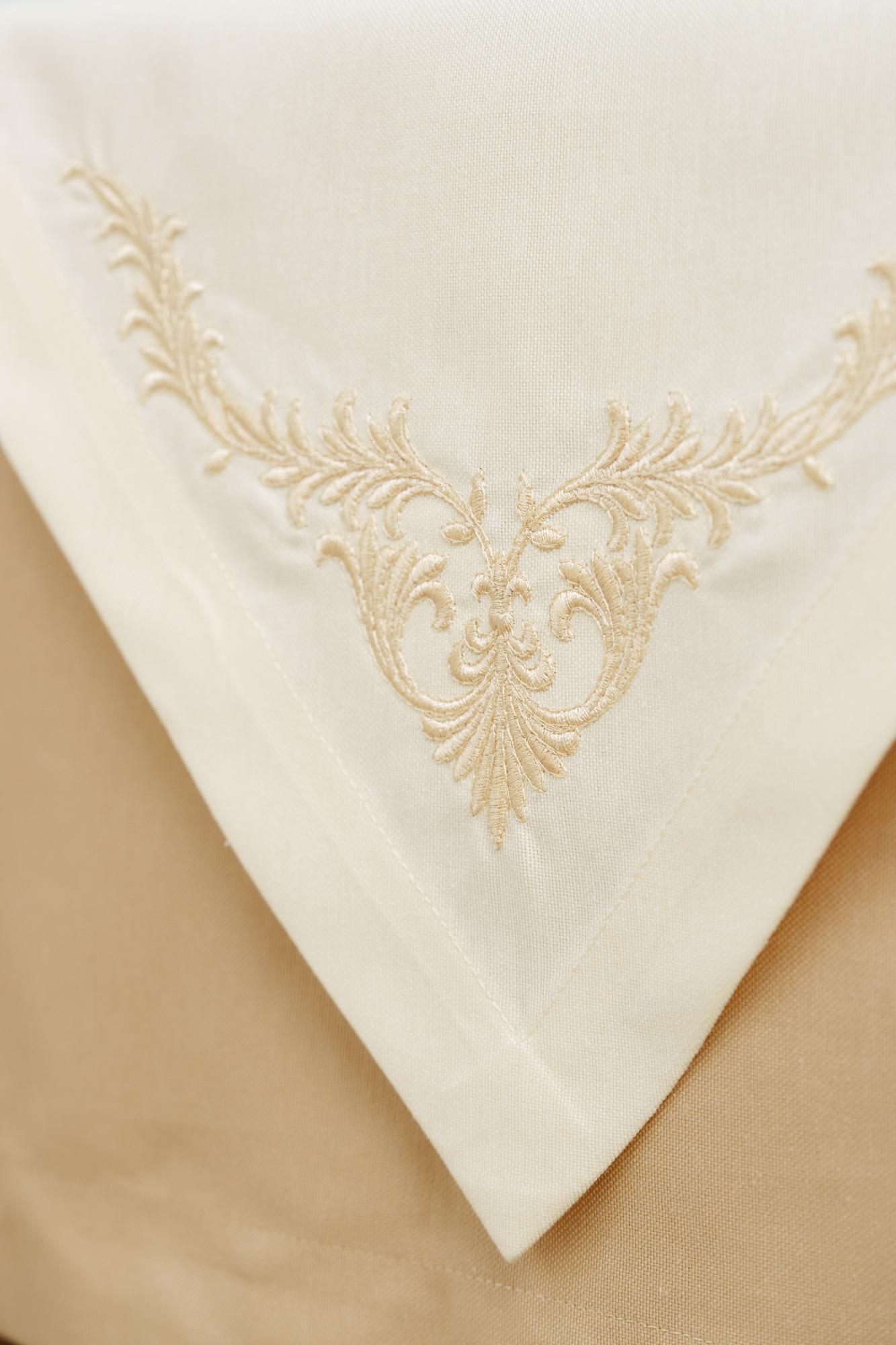 Monogram on linen napkin